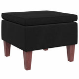 Vidaxl kruk met houten poten fluweel zwart