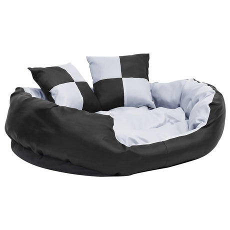Vidaxl Dog Pushion reversibel og vaskbar 85x70x20 cm grå og sort