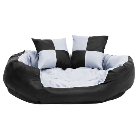 Vidaxl Dog Pushion reversibel og vaskbar 85x70x20 cm grå og sort