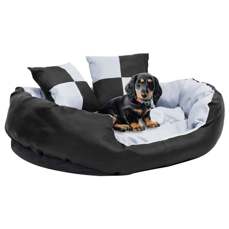 Vidaxl Dog Pushion reversibel og vaskbar 85x70x20 cm grå og sort