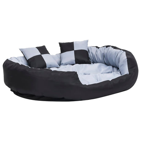 Vidaxl Dog Pushion reversibel og vaskbar 110x80x23 cm grå og sort