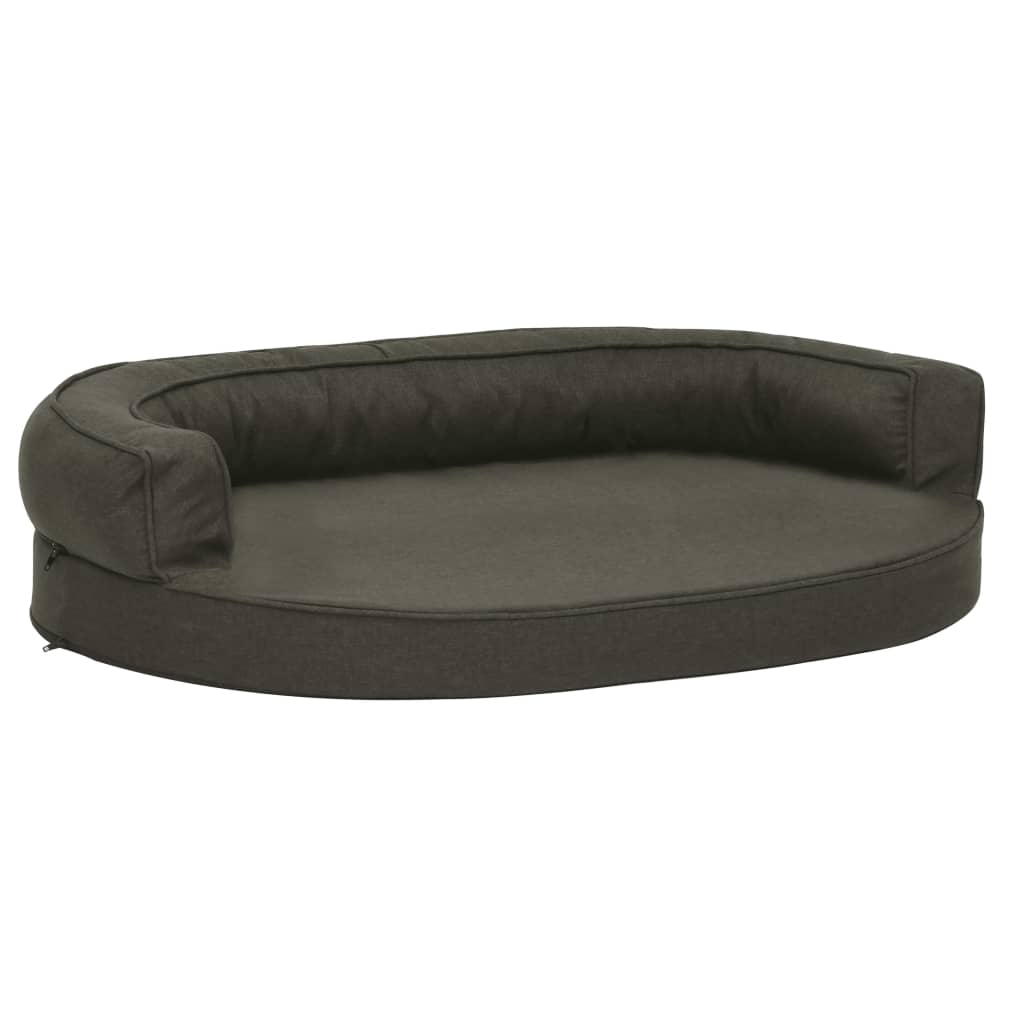 Vidaxl Dog Bed Ergonomic Linen-Look 75x53 cm mørkegrå