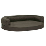 Vidaxl Dog Bed Ergonomic Linen-Look 75x53 cm mørkegrå