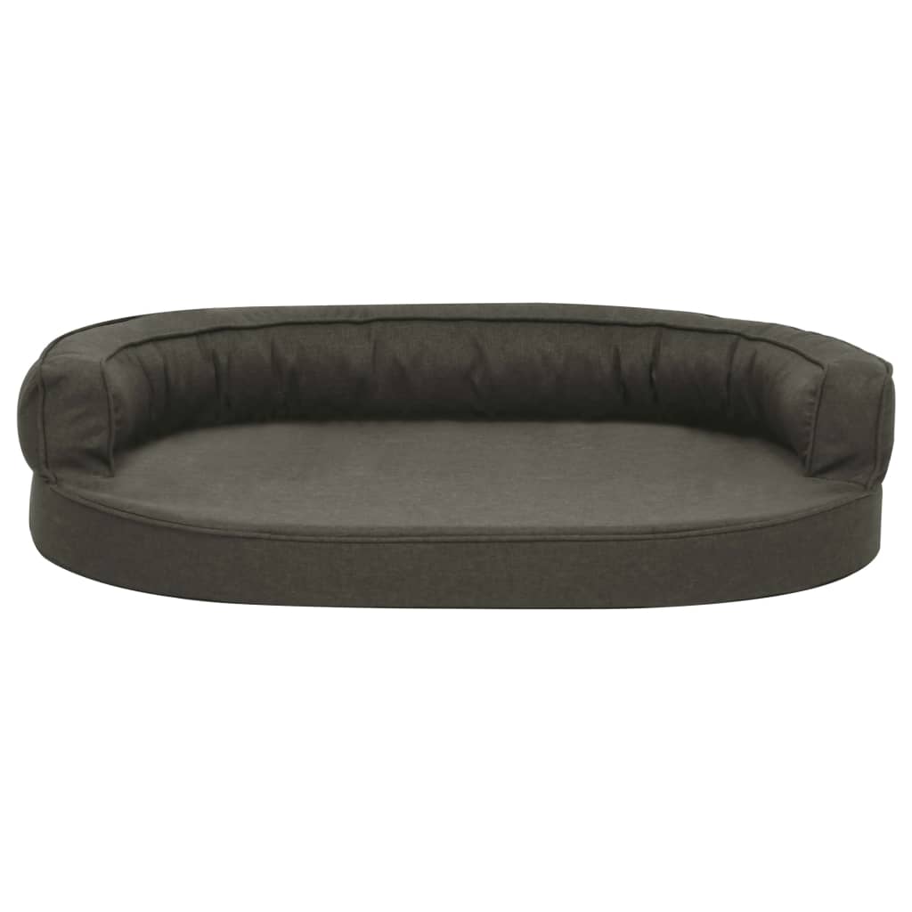 Vidaxl Dog Bed Ergonomic Linen-Look 75x53 cm mørkegrå