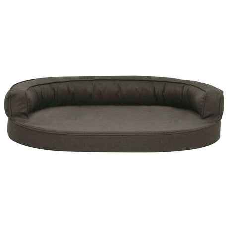 Vidaxl Dog Bed Ergonomic Linen-Look 75x53 cm mørkegrå