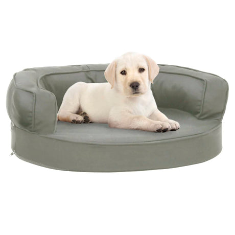 Vidaxl Dog Bed Ergonomic Linen Look 60x42 cm grå