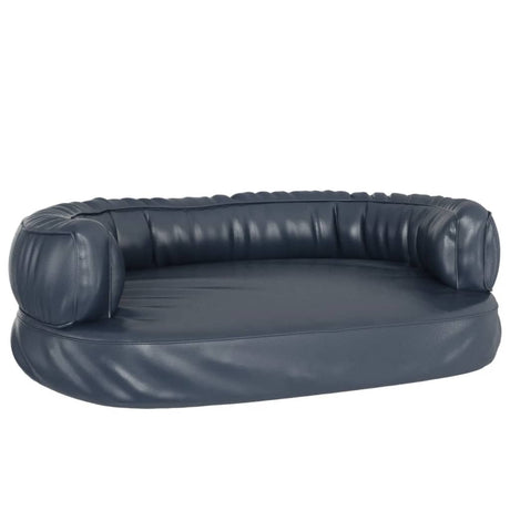 Vidaxl Dog Basket Ergonomisk skum 75x53 cm Kunstig læder mørkeblå