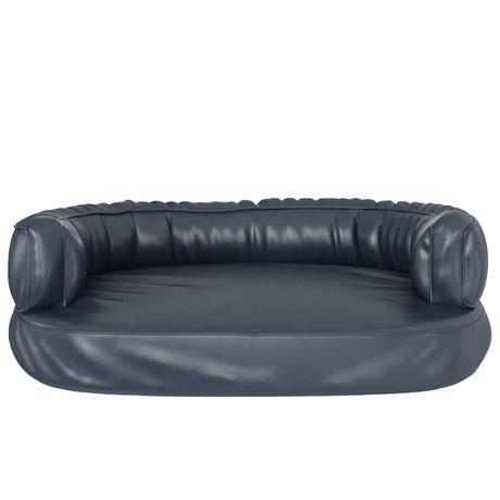 Vidaxl Dog Basket Ergonomisk skum 75x53 cm Kunstig læder mørkeblå