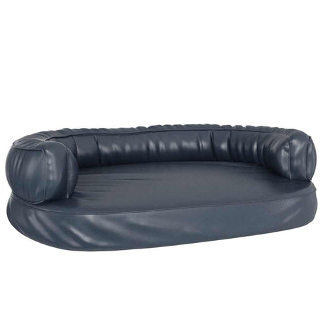 Vidaxl Dog Basket Ergonomisk skum 88x65 cm Kunstig læder mørkeblå