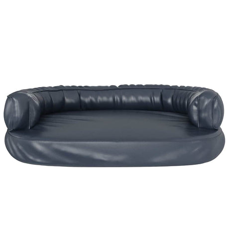 Vidaxl Dog Basket Ergonomisk skum 88x65 cm Kunstig læder mørkeblå