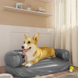 Vidaxl Dog Basket med ergonomisk skum 75x53 cm kunstig lædergrå