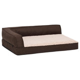 Vidaxl Dog Bed Ergonomic Linen-Look 60x42 cm fleece Brown