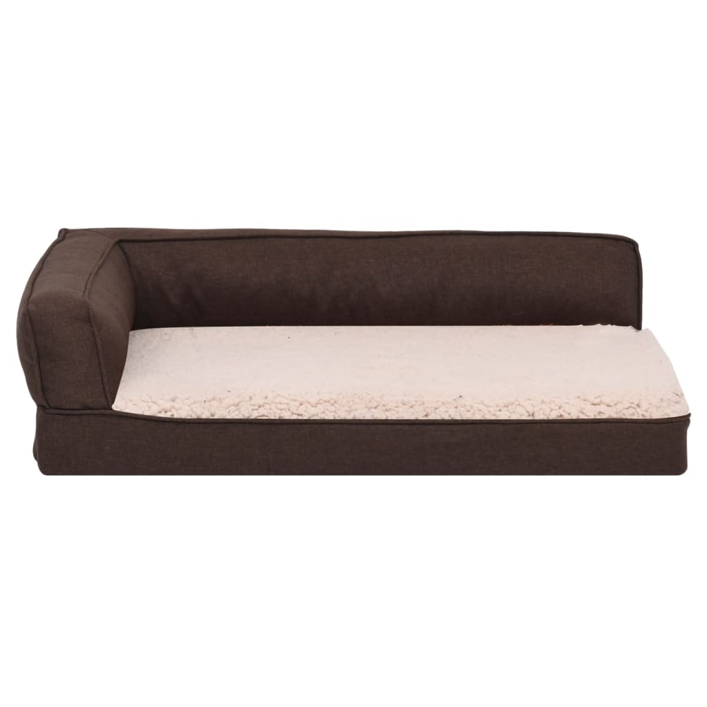 Vidaxl Dog Bed Ergonomic Linen-Look 60x42 cm fleece Brown