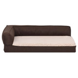 Vidaxl Dog Bed Ergonomic Linen-Look 60x42 cm fleece Brown