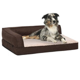 Vidaxl Dog Bed Ergonomic Linen-Look 60x42 cm fleece Brown