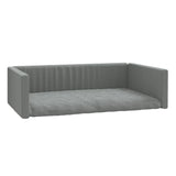 Vidaxl bilhundkurv linned se 110x70 cm lysegrå