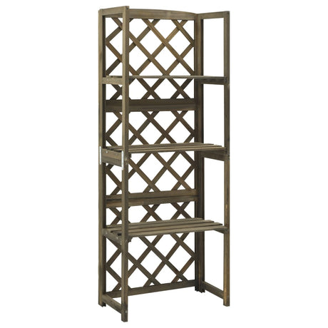 Vidaxl latwerk med hylder 55x30x140 cm Solid fyrretræ grå grå