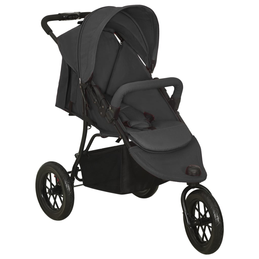 Vidaxl PRAM stål antracit -farvet