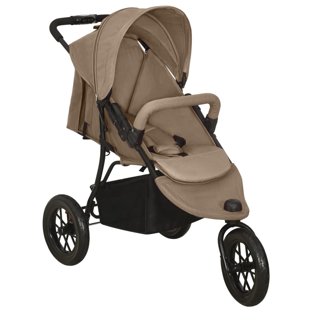 Vidaxl Pram Staal Taupe