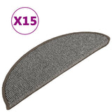 Vidaxl Stair Mats 15 St 56x17x3 cm grå semi -runde