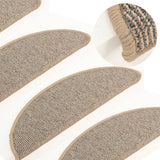 Vidaxl Stair Mats 15 St. 56x17x3 cm brun halvrund