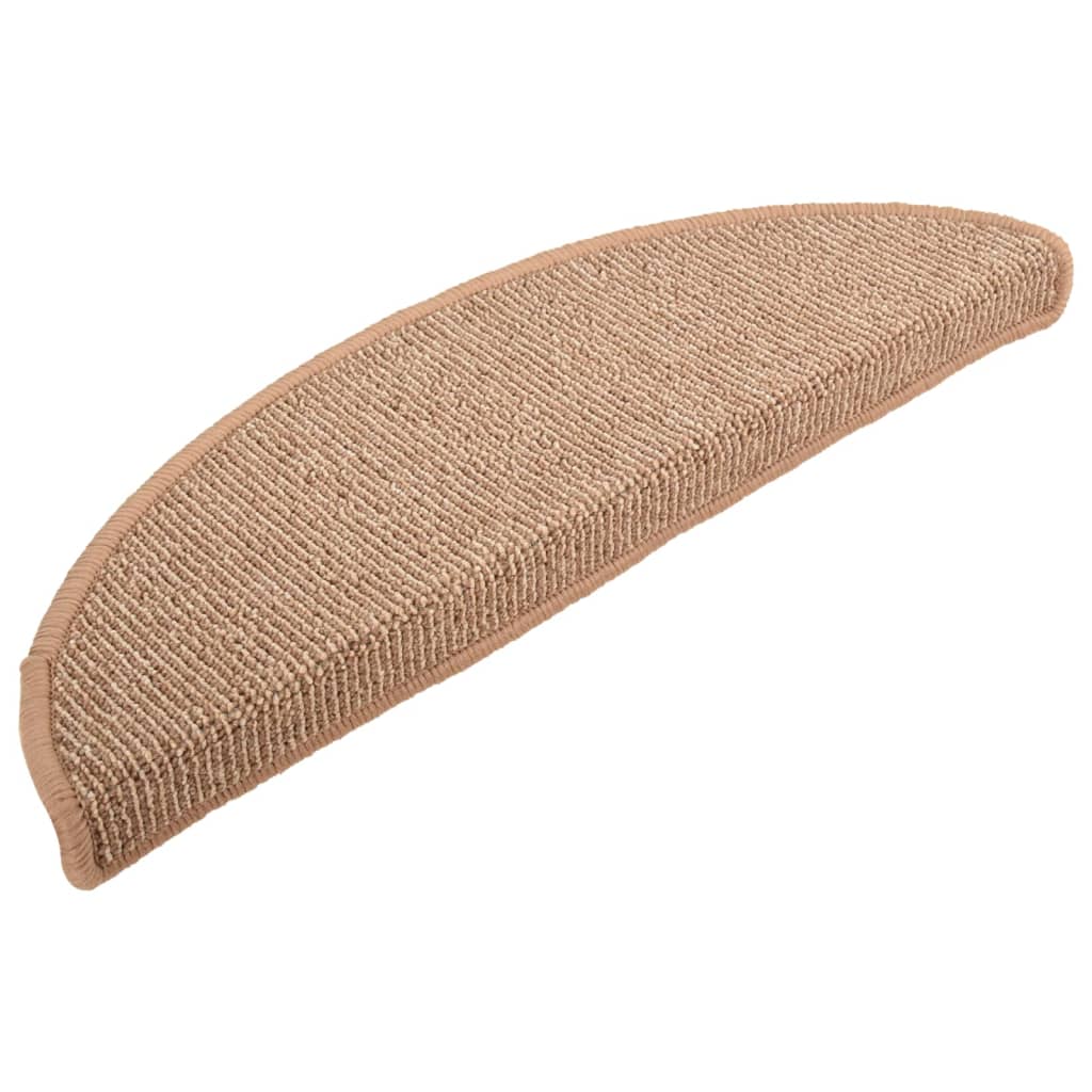 VidaXL trappemåtter 15 stk 56x17x3 cm lysebrune halvcirkelformede