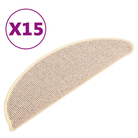 Vidaxl Stair Mats 15 St 56x17x3 cm hvid og brun halvkugle