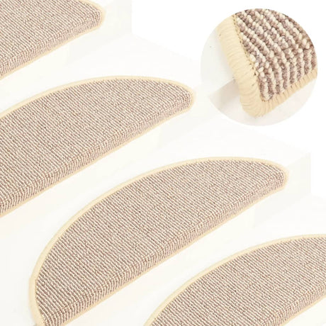 Vidaxl Stair Mats 15 St 56x17x3 cm hvid og brun halvkugle