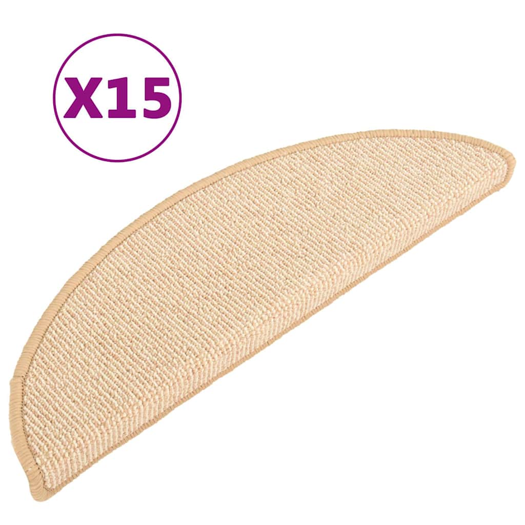 Vidaxl Stair Mats 15 St 56x17x3 cm crème halvkugle