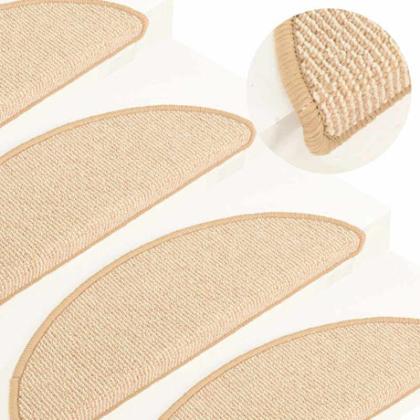 Vidaxl Stair Mats 15 St 56x17x3 cm crème halvkugle
