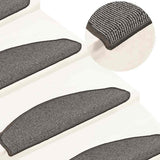 Vidaxl Stair Mats 15 stk 65x21x4 cm grå halvcirkulær stor