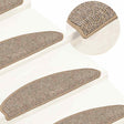 VidaXL trappemåtter 15 stk 65x21x4 cm brun halvrund stor