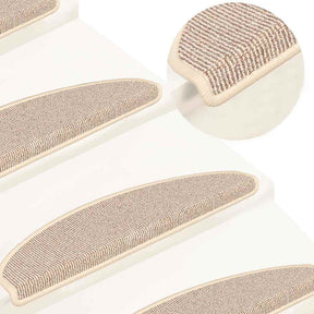 Vidaxx trappemåtter 15 stk 65x21x4 cm hvid og brun halvcirkel stor