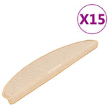 Vidaxx trappemåtter 15 stk 65x21x4 cm creme halvrunde store