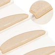 Vidaxx trappemåtter 15 stk 65x21x4 cm creme halvrunde store