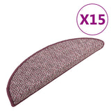 Vidaxl Stair Mats 15 St 65x21x4 cm lilla