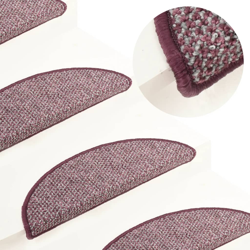 Vidaxl Stair Mats 15 St 65x21x4 cm lilla