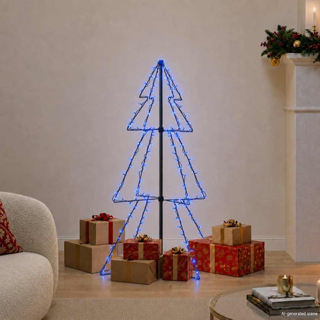 Vidaxl Kegelkerstboom 160 LED'er inde og uden for 78x120 cm