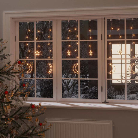 Vidaxl Light Garland Star and Moon Remote Control 138 Lys Warm White