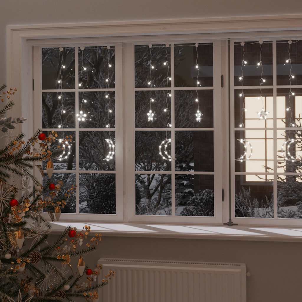 Vidaxl Light Garland Star and Moon Remote Control 138 LEDS Koldhvide