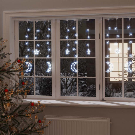 Vidaxl Light Garland Star and Moon Remote Control 138 LEDS Koldhvide