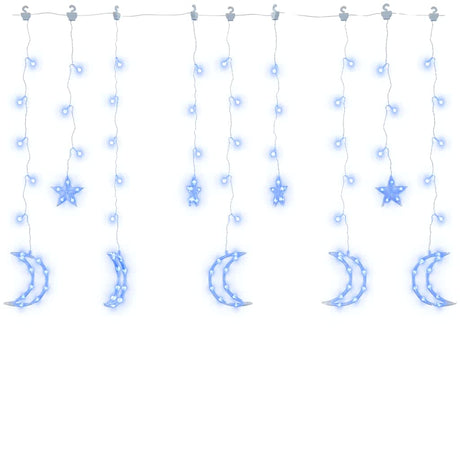Vidaxl Light Garland Star and Moon Remote Control 138 LEDS Blå