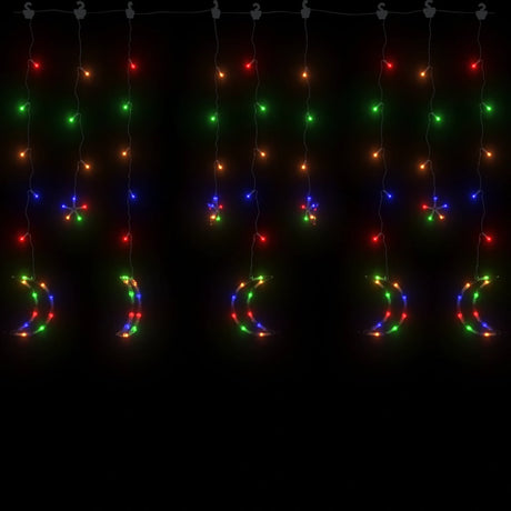 Vidaxl Light Garland Star and Moon 138 LED'er Multi -farvet