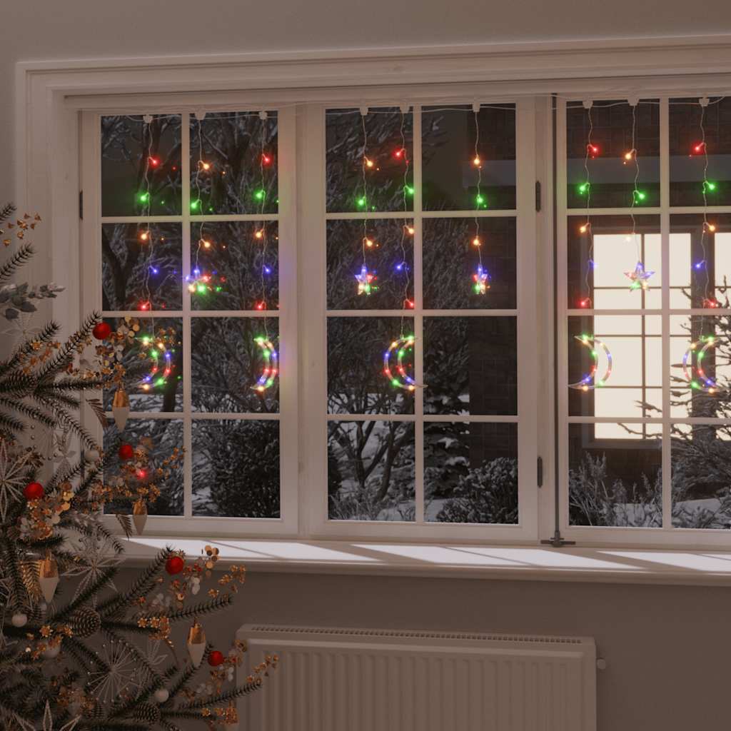 Vidaxl Light Garland Star and Moon 138 LED'er Multi -farvet