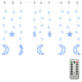 Vidaxl Light Garland Star and Moon Remote Control 345 LEDS Blå