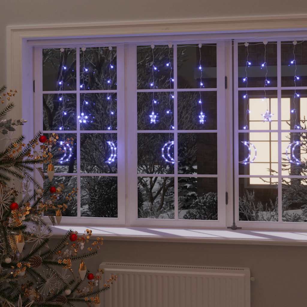 Vidaxl Light Garland Star and Moon Remote Control 345 LEDS Blå