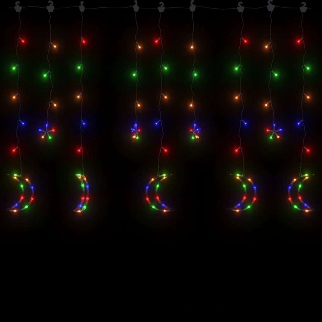 Vidaxl Light Garland Star and Moon 345 LEDS Multi -farvet