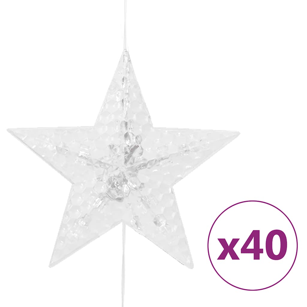 Vidaxl Light Cord Curtain Stars med 200 LED'er 8 funktioner Multi -farvet