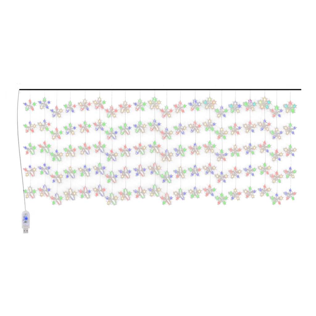 Vidaxl Light Cord Curtain Stars med 500 LED'er 8 funktioner Multi -farvet