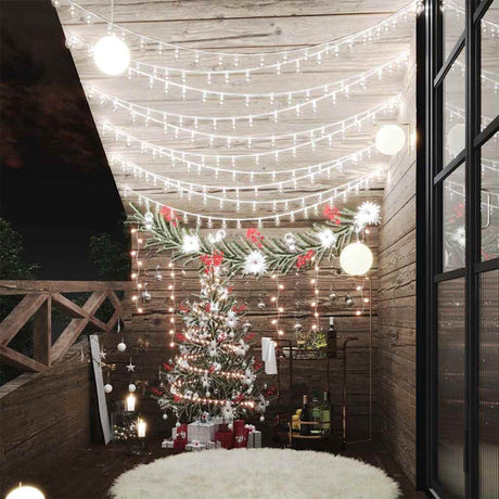 Vidaxxl lysledning med 400 LED'er, 8 funktioner, kold hvid, 40 m